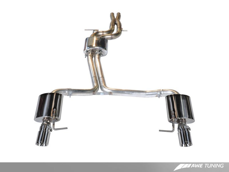 AWE Tuning Audi C7 A7 3.0T Touring Edition Exhaust - Dual Outlet Diamond Black Tips.