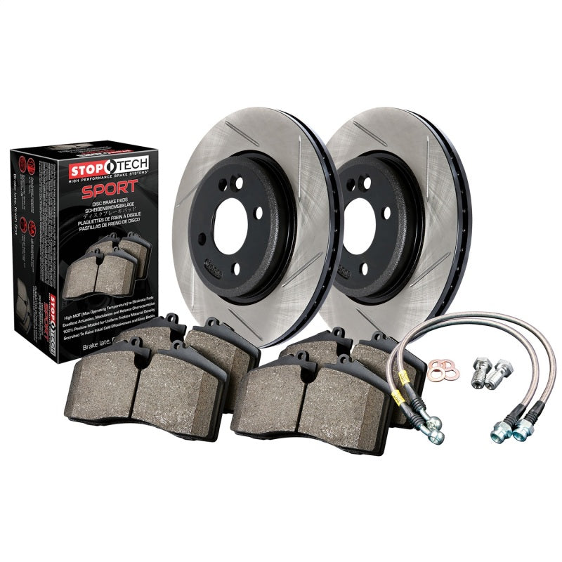 Stoptech 07-08 Honda Fit Sport Disc Brake Pad and Rotor Kit - Slotted.