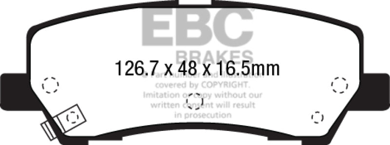 EBC 15+ Ford Mustang 2.3 Turbo Redstuff Rear Brake Pads.