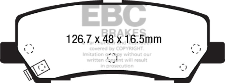 EBC 15+ Ford Mustang 2.3 Turbo Redstuff Rear Brake Pads.