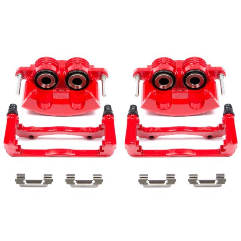 Power Stop 98-02 Chevrolet Camaro Front Red Calipers w/Brackets - Pair.