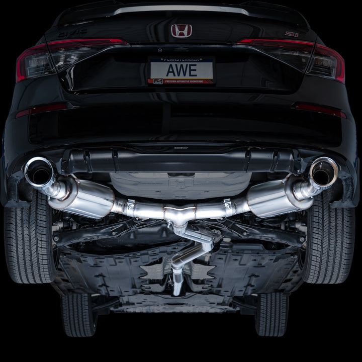 AWE Tuning 22+ Honda Civic Si/Acura Integra Touring Edition Catback Exhaust - Dual Chrome Silver Tip.