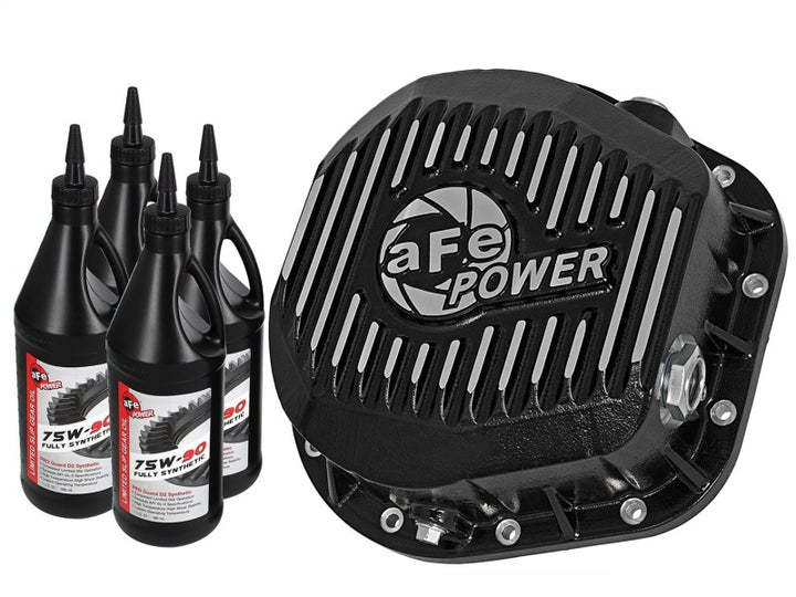aFe Pro Series Rear Diff Cover Kit Black w/ Gear Oil 86-16 Ford F-250/F-350 V8 7.3L/6.0L/6.4L/6.7L.