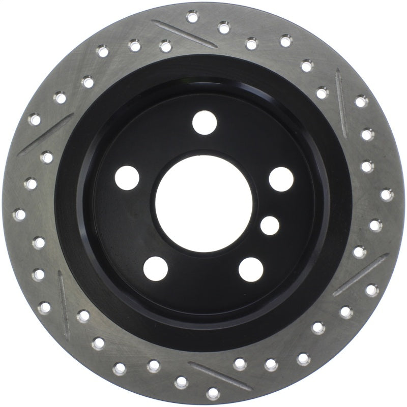 StopTech 14-15 Mini Cooper Base Slotted & Drilled Rear Right Rotor.