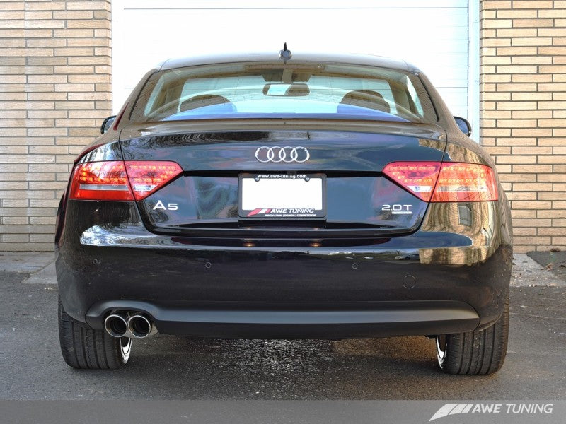 AWE Tuning Audi B8 A5 2.0T Touring Edition Single Outlet Exhaust - Polished Silver Tips.