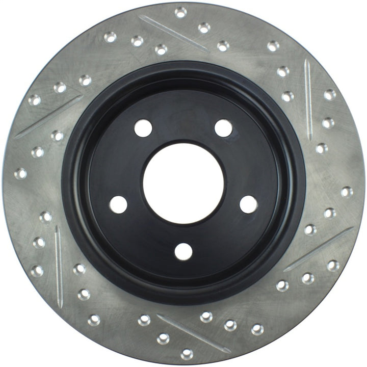 StopTech 12-15 Ford Focus w/ Rear Disc Brakes Rear Right Slotted & Drilled Rotor.