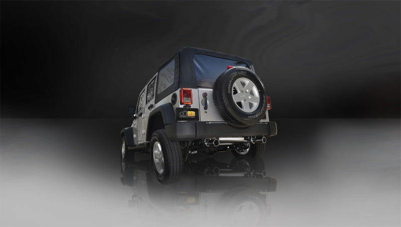 Corsa/dB Jeep 07-11 Wrangler 3.8L/12-14 Wrangler 3.6L Polished Sport Axle-Back Exhaust.