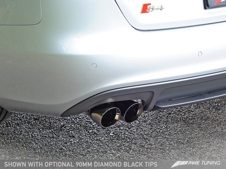 AWE Tuning Audi B8.5 S4 3.0T Track Edition Exhaust - Diamond Black Tips (102mm).