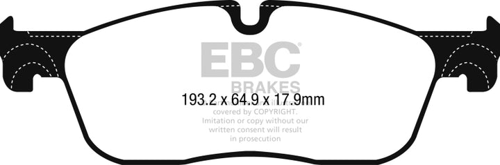 EBC 2016+ Jaguar F-Pace 2.0L TD (180) Redstuff Front Brake Pads.