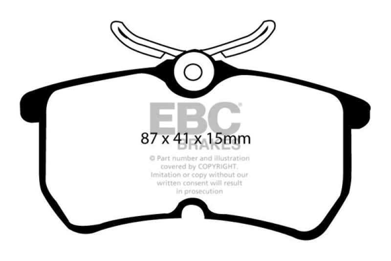 EBC 13+ Ford Fiesta 1.6 Turbo ST Greenstuff Rear Brake Pads.