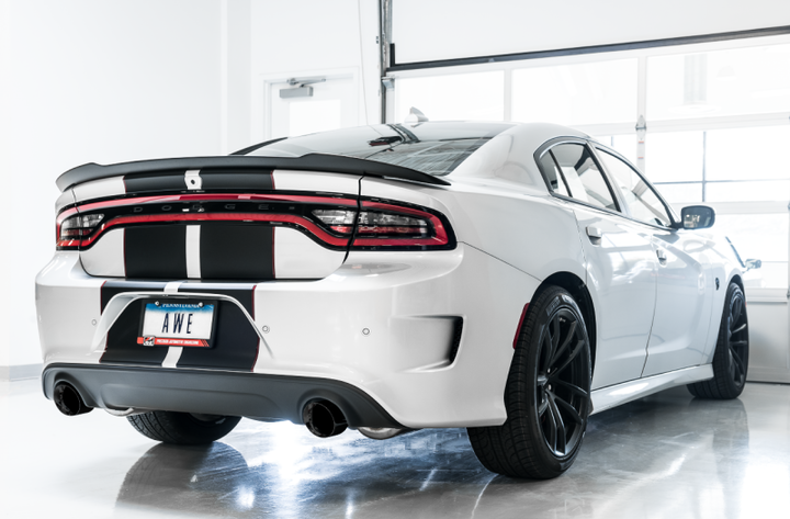 AWE Tuning 2015+ Dodge Charger 6.4L/6.2L Non-Resonated Touring Edition Exhaust - Diamond Blk Tips.