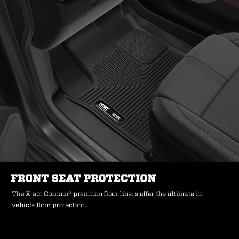 Husky Liners 14-15 Chevy Silverado Crew Cab X-Act Contour Black 2nd Row Floor Liners.