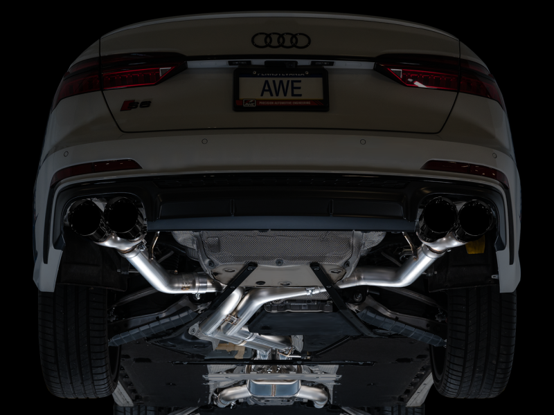 AWE Tuning 19-23 Audi C8 S6/S7 2.9T V6 AWD Track Edition Exhaust - Diamond Black Tips.