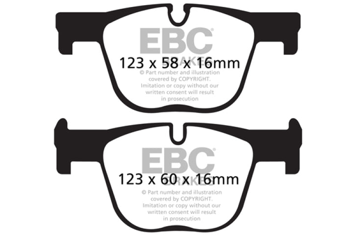 EBC 12+ BMW 335 3.0 Turbo (F30) Yellowstuff Rear Brake Pads.