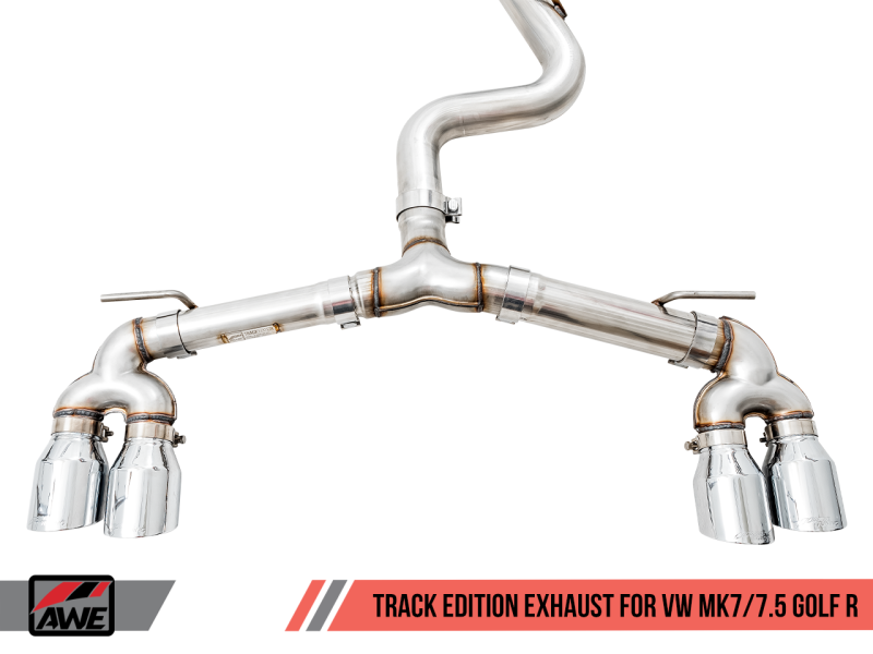 AWE Tuning MK7.5 Golf R Track Edition Exhaust w/Chrome Silver Tips 102mm.