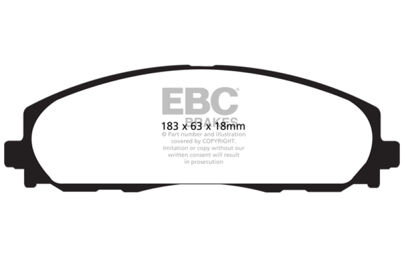 EBC 12+ Chrysler Town & Country 3.6 Yellowstuff Front Brake Pads.