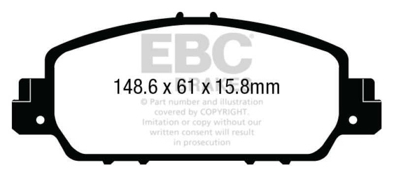 EBC 13+ Honda Accord Coupe 2.4 EX Ultimax2 Front Brake Pads.