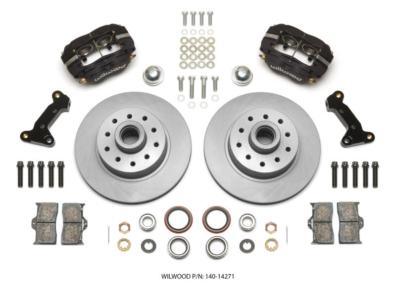 Wilwood Forged Dynalite Front Kit 11.03in 1 PC Rotor&Hub 74-80 Pinto/Mustang II Disc Spindle only.