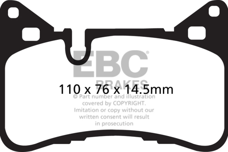 EBC 14 Mercedes-Benz C63 AMG (W204) 6.2 Yellowstuff Rear Brake Pads.