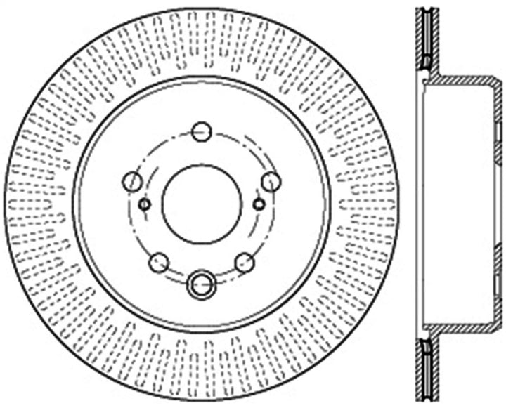 StopTech Slotted & Drilled Sport Brake Rotor Left Rear 13-14 Lexus GS300/350/400/430.