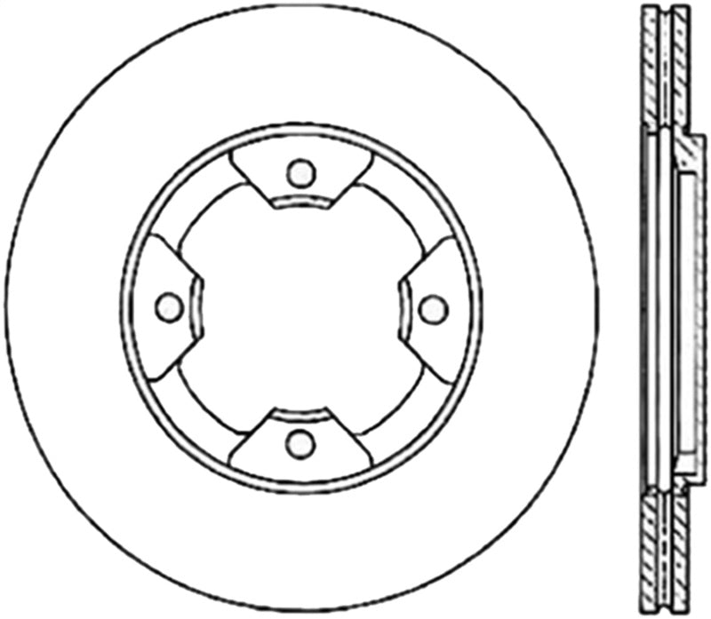 StopTech Power Slot 84-85 Nissan 300ZX Slotted & Drilled Left Front Rotor.