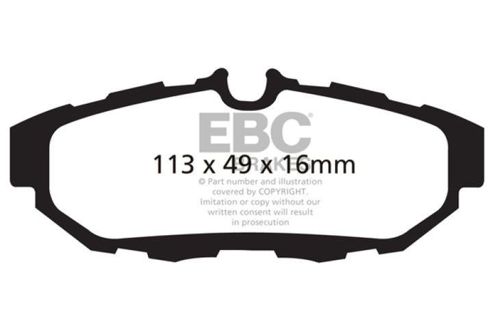 EBC 10-14 Ford Mustang 3.7 Yellowstuff Rear Brake Pads.