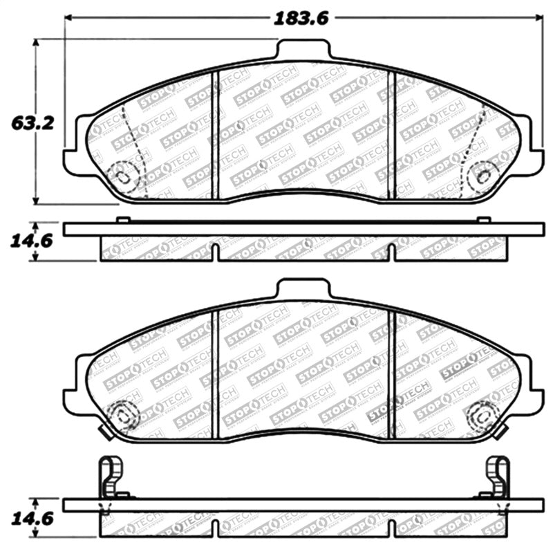 StopTech Performance 04-08 Cadillac XLR/XLR-V / 97-10 Corvette / 05-06 Pontiac GTO Front Brake Pads.