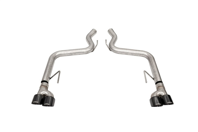 Corsa 18-21 Ford Mustang GT Black 3.0in PVD AxleBack Exhaust w/4.0in Quad Pro Tips.