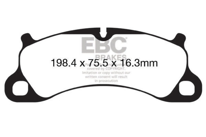 EBC 12-15 Porsche 911 (991) (Cast Iron Rotor only) 3.8 Carrera S Redstuff Front Brake Pads.