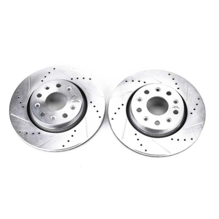 Power Stop 18-19 Jeep Wrangler Front Evolution Drilled & Slotted Rotors - Pair.