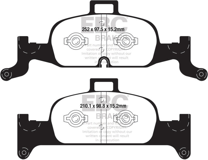 EBC 2018+ Audi A4 Allroad Quattro 2.0L Turbo Redstuff Front Brake Pads.