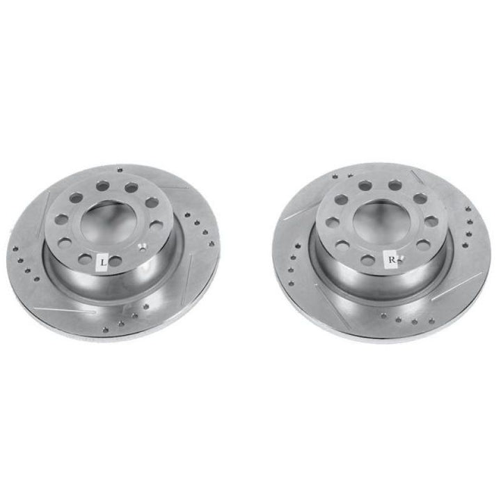 Power Stop 2016 Volkswagen Eos Front or Rear Evolution Drilled & Slotted Rotors - Pair.