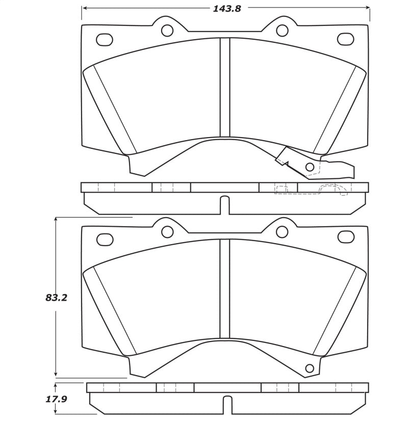 StopTech 07-17 Toyota Tundra Street Performance Front Brake Pads.