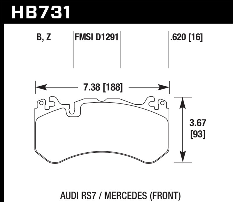 Hawk 15-17 Audi RS7 / 14-15 Mercedes G63 AMG / SL63 AMG HPS 5.0 Street Front Brake Pads.