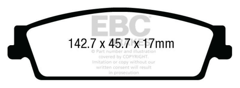 EBC 15+ Cadillac Escalade 6.2 2WD Ultimax2 Rear Brake Pads.