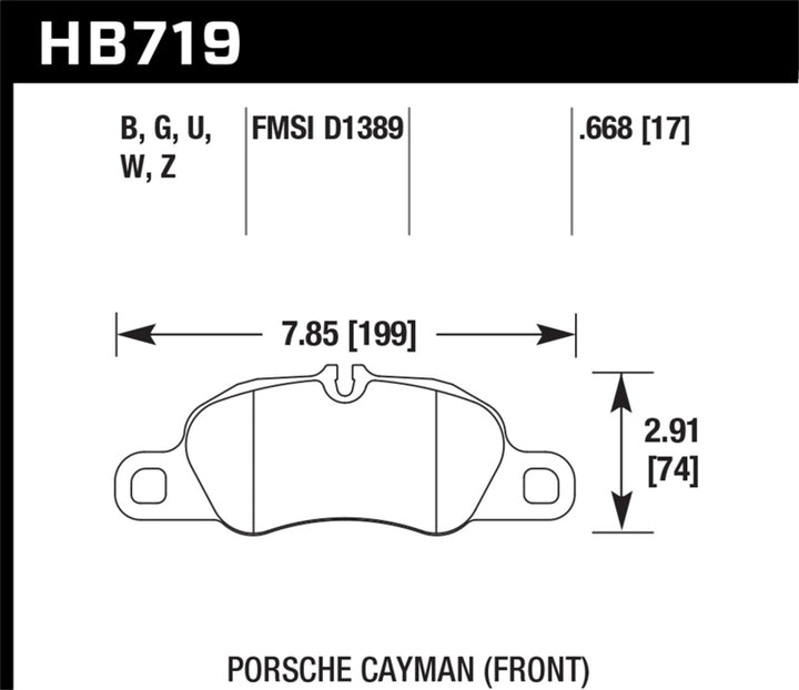 Hawk 2013-2016 Porsche 911 Series Performance Ceramic Front Brake Pads (Does not fit S models).