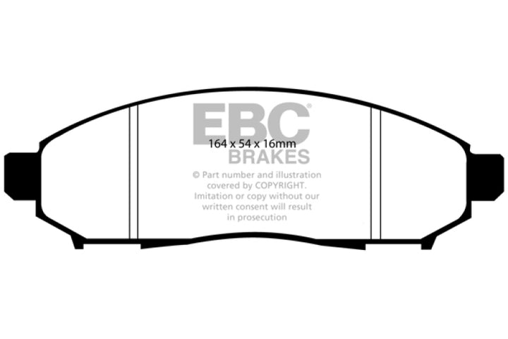 EBC 05+ Nissan Frontier 2.5 2WD Yellowstuff Front Brake Pads.