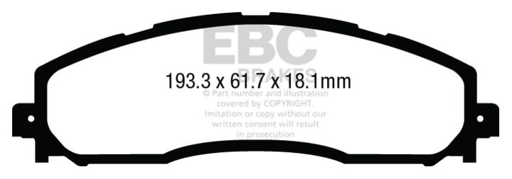 EBC 13+ Ford F250 (inc Super Duty) 6.2 (2WD) Extra Duty Rear Brake Pads.