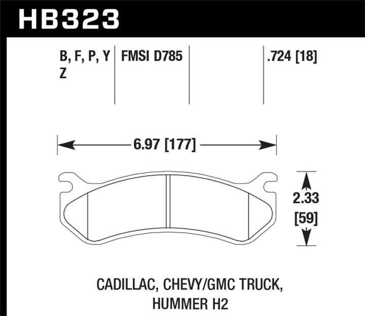 Hawk Chevy / GMC Truck / Hummer LTS Street Rear Brake Pads.