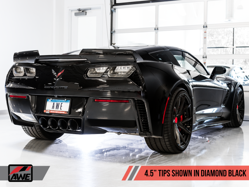 AWE Tuning 14-19 Chevy Corvette C7 Z06/ZR1 Touring Edition Axle-Back Exhaust w/Black Tips.