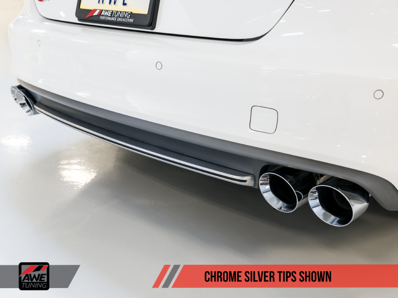 AWE Tuning Audi C7 / C7.5 S6 4.0T Touring Edition Exhaust - Polished Silver Tips.