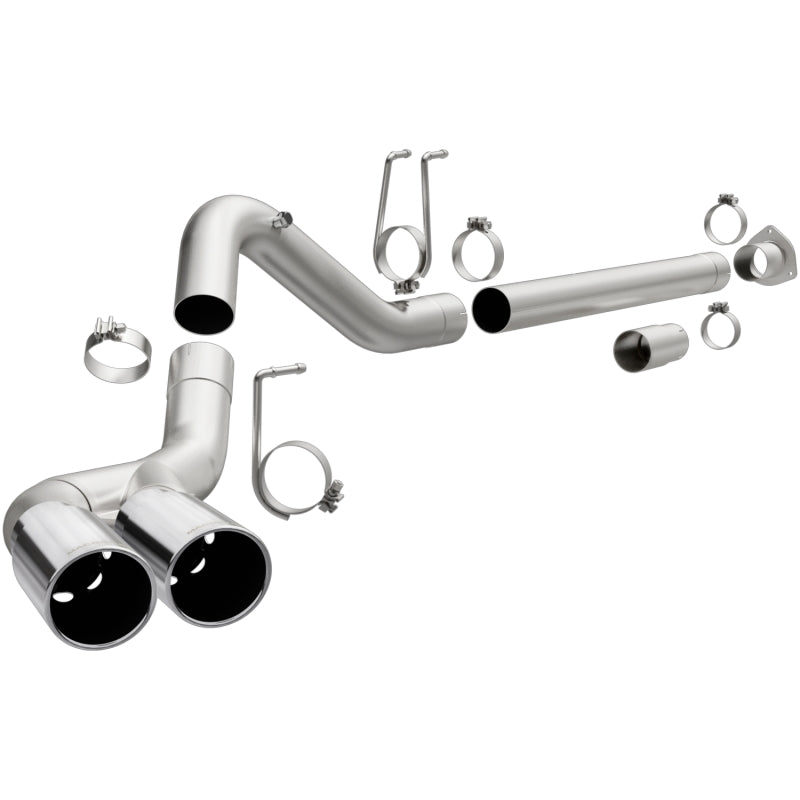 MagnaFlow 08-17 Ford F-250/F-350/F-450 4.6L/6.7 DPF-Back SS 4in Dual Single Passenger Side Rear Exit.