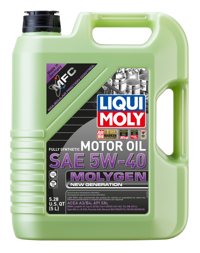 LIQUI MOLY 5L Molygen New Generation Motor Oil SAE 5W40.
