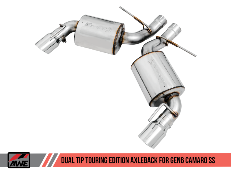 AWE Tuning 16-18 Chevrolet Camaro SS Axle-back Exhaust - Touring Edition (Chrome Silver Tips).