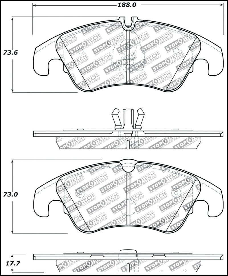 StopTech Performance 08-10 Audi A5 / 10 S4 / 09-10 Audi A4 (except Quattro) Front Brake Pads.