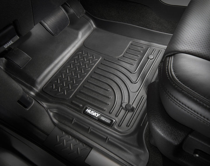 Husky Liners 14-15 Toyota Tundra CrewMax Cab Pickup Weatherbeater Black 2nd Seat Floor Liners.