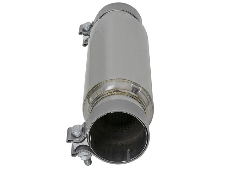 aFe MACH Force-Xp 409 SS Resonator 3in. Inlet/Outlet / 4in. Diameter / 12in. Body / 16in. Length.