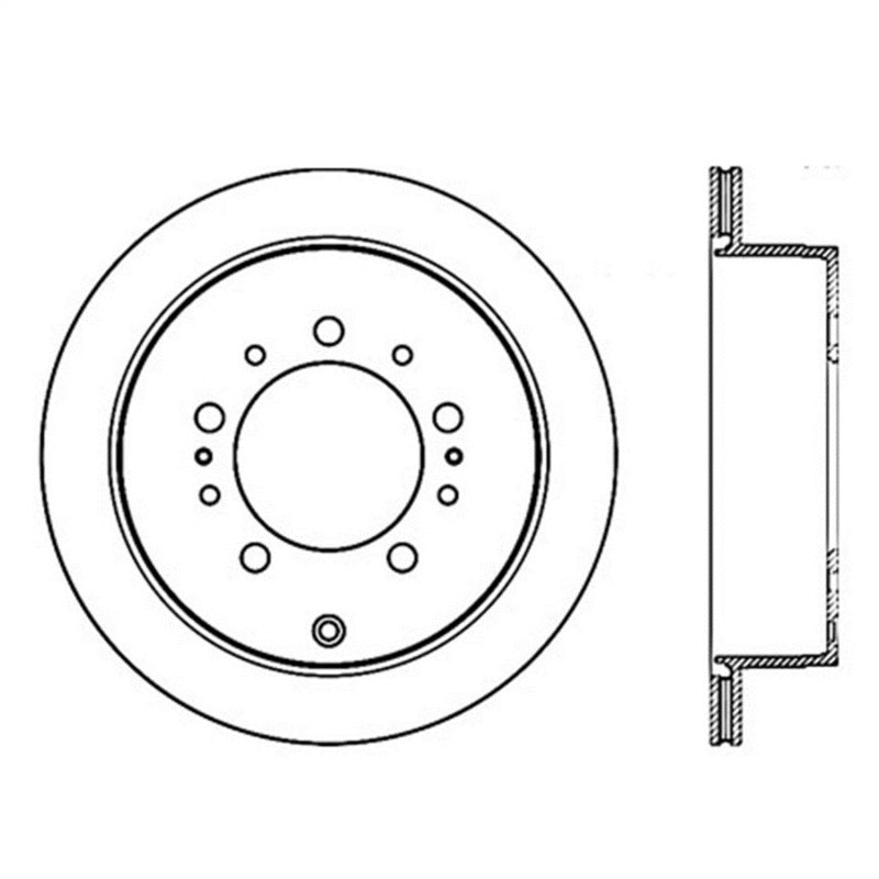 StopTech Power Slot 08-09 Lexus LX450/470/570 / 07-09 Toyota Tundra Slotted Left Rear Rotor.