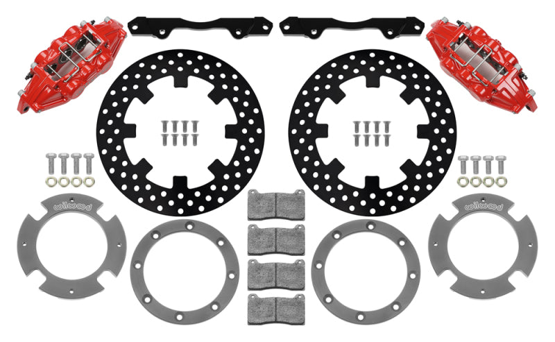 Wilwood 17-21 Can-Am X3RS Red 6-Piston Front Kit 11.25in - Drilled Rotors.