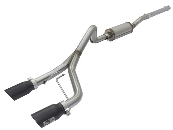 aFe Rebel Series CB 2.5in Dual Center Exit SS Exhaust w/ Black Tips 07-15 Jeep Wrangler 3.6L/3.8L V6.